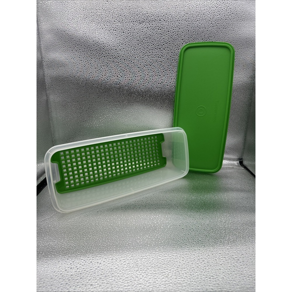 VINTAGE Tupperware Container 782-16 Bread Celery Keeper Container Green